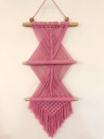 Pink Geometric Macramé Wall Hanging